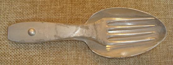 WWII GERMAN POLITICAL FOLDING SPOON/FORK COMBO CUT