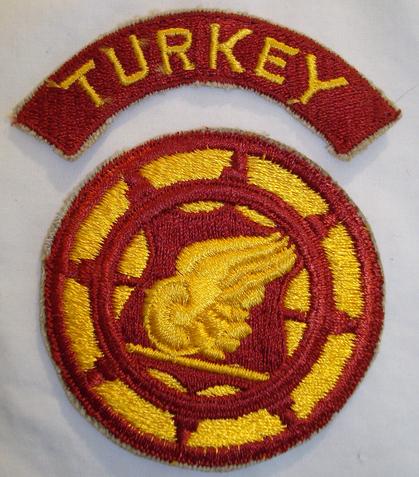 TRANSPOTATION CORPS PATCH W/TURKEY TAB