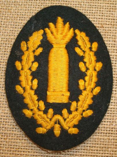 WWII GERMAN ARTILLERY GUNNER'S PROFICIENCY SLEEVE BADGE