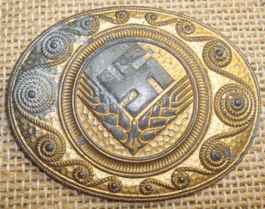 WWII GERMAN RADwJ PERSONNEL'S COMMEMORATIVE SERVICE BROOCH IN GOLD