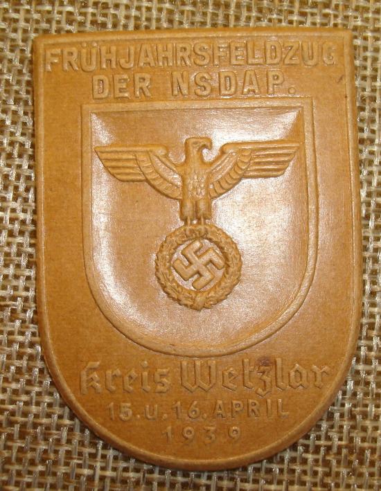 WWII GERMAN NSDAP KREIS WETZLAR 1939 TINNIE