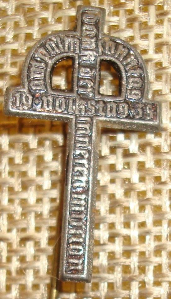 WWII GERMAN CROSS INNER MISSION STICKPIN 1935