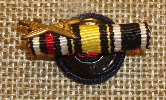 WWII GERMAN THREE PLACE BUTTON HOLE RIBBON BAR