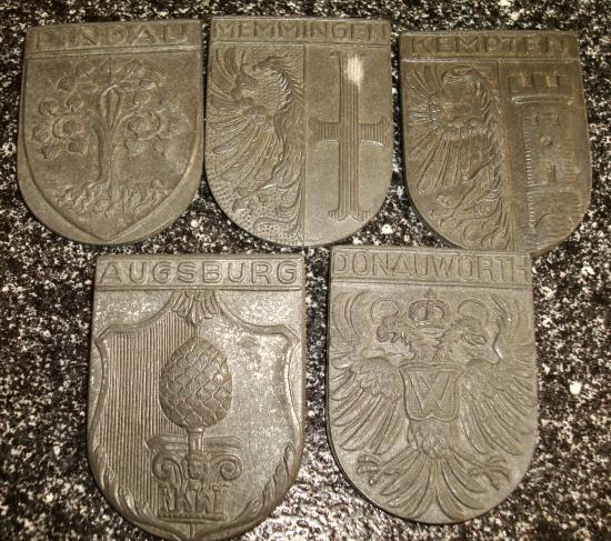 WWII GERMAN 5 TINNIE COAT OF ARMS