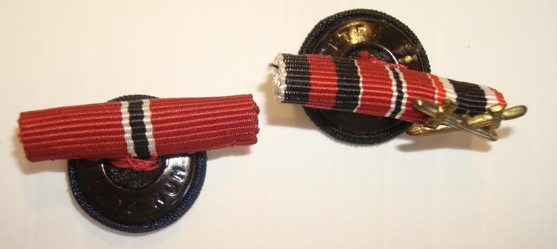 WWII GERMAN BUTTON HOLE RIBBONS (2)