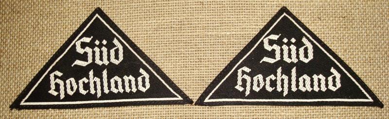 WWII GERMAN BDM SÜDOST HOCHLAND DISTRICT SLEEVE TRIANGLE