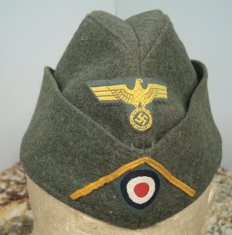 WWII GERMAN COASTAL ARTILLERY EM OVERSEAS CAP