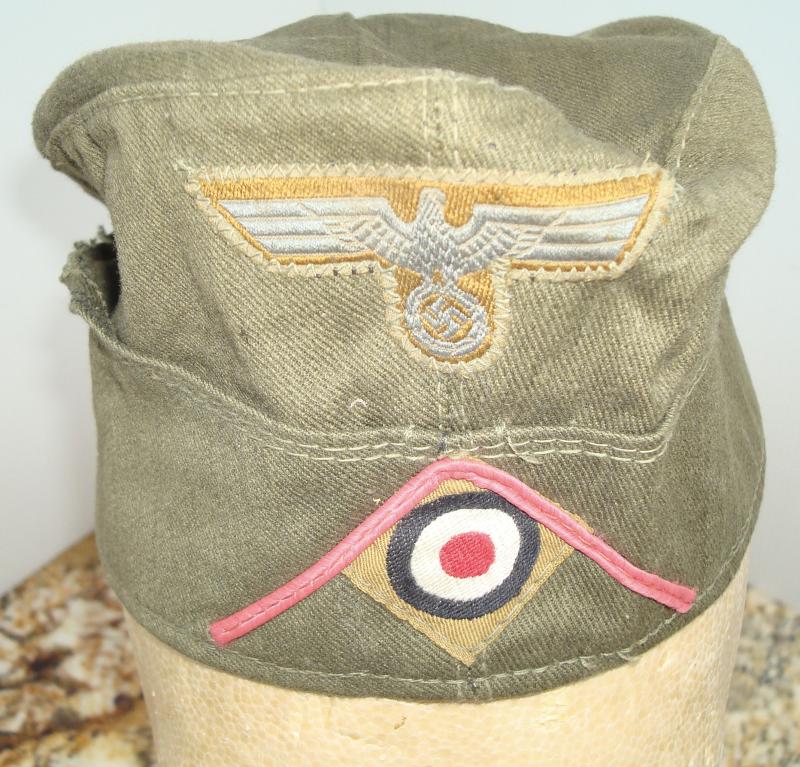 WWII GERMAN PANZER EM/NCO'S TROPICAL OVERSEAS CAP